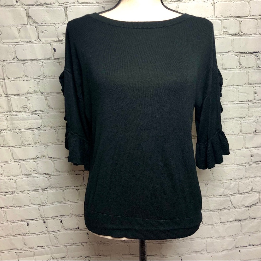 Halogen Ruffle Short Sleeve Sweater - Picture 2 of 7